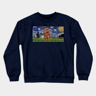 Ruby Cavalier King Charles Spaneil in Starry Night (elongated) Crewneck Sweatshirt